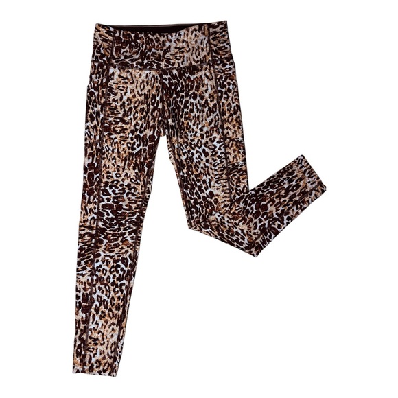 Calvin Klein Performance Wick Animal Print Cheetah Leopard Stretchy Leggings S - Picture 2 of 6